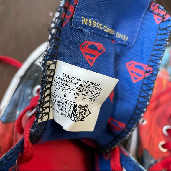 Converse Superman High-Top All Stars Sneakers with Red Laces Men’s S 7 Women 9 - Picture 12 of 14